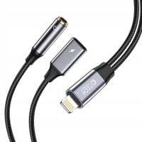 2 x ADAPTER AUDIO + ŁADOWANIE MINI JACK AUX 3.5MM / TYPE-C 60W DO IPHONE IP