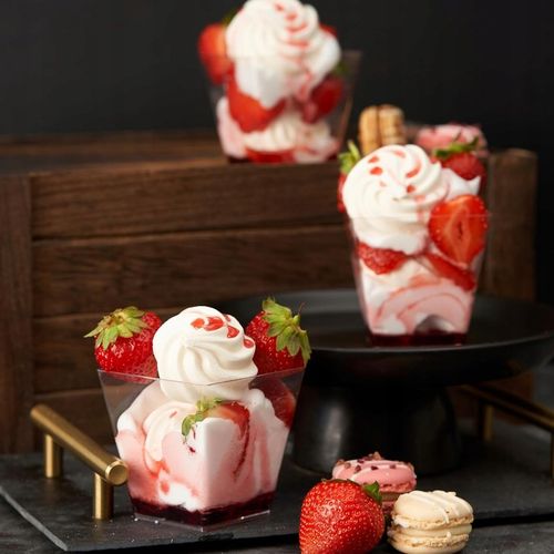 PUCHARKI KWADRATOWE DO DESERÓW 120ml 50szt NA PRZEKĄSKI DESERY POJEMNIKI na Arena.pl