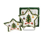 MISECZKA PORCELANOWA GWIAZDA DUO ŚWIĘTA CHRISTMAS  x 2 SZT