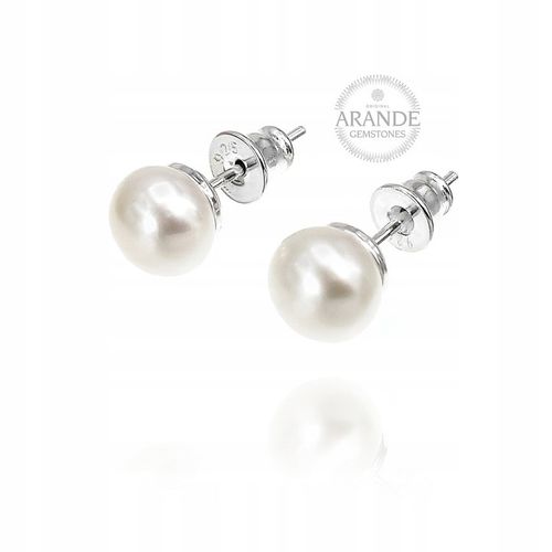Prawdziwe Perły Białe Srebro Eleganckie Kolczyki na Arena.pl