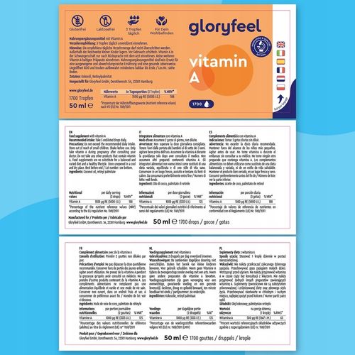 KROPLE WITAMINA A w wysokiej dawce - 5000 IU dziennie - 50 ml - gloryfeel na Arena.pl