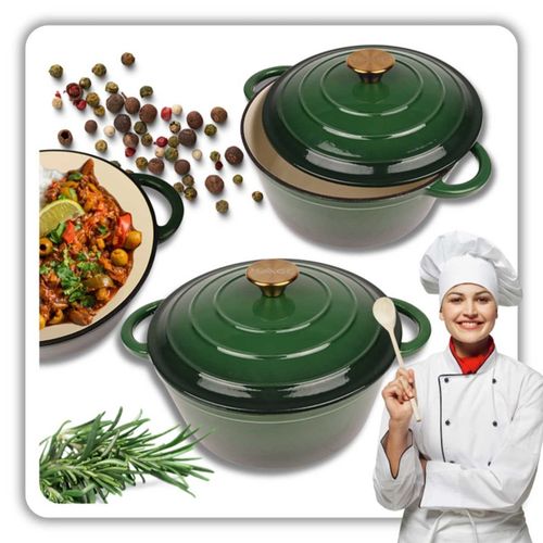 emaliowany garnek żeliwny 24cm 4l hage zielony na Arena.pl