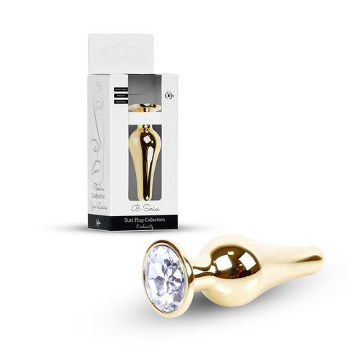 Plug-Jewellery Gold Butt Plug- Clear na Arena.pl