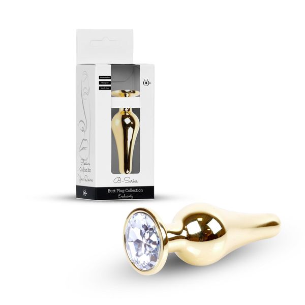 Plug-Jewellery Gold Butt Plug- Clear zdjęcie 10