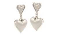 kolczyki pękate serduszka, wiszące na mniejszych serduszkach (p24/wio/32ag)