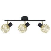 Acrobat listwa 3x40W E14 czarny klosz złoty