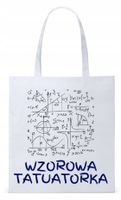 Torba Biała Eco Shopper Dla Tatuażysty Prezent Z Nadrukiem Ze Zdjęciem