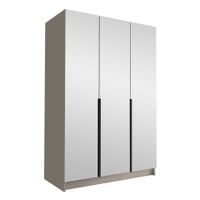 Szafa CALIA III 150 cm z lustrem-pojemna garderoba-KASZMIR+CZARNY