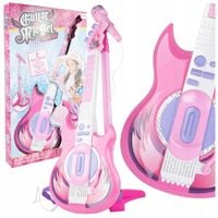 ZESTAW KARAOKE GITARA DLA DZIECI ELEKTRYCZNA + MIKROFON NA STATYWIE MP3