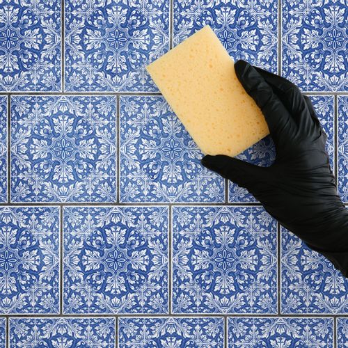 Naklejki Na Kafelki Niebieskie Klasyczne ORNAMENTY Zestaw 24 szt. 25x25 na Arena.pl