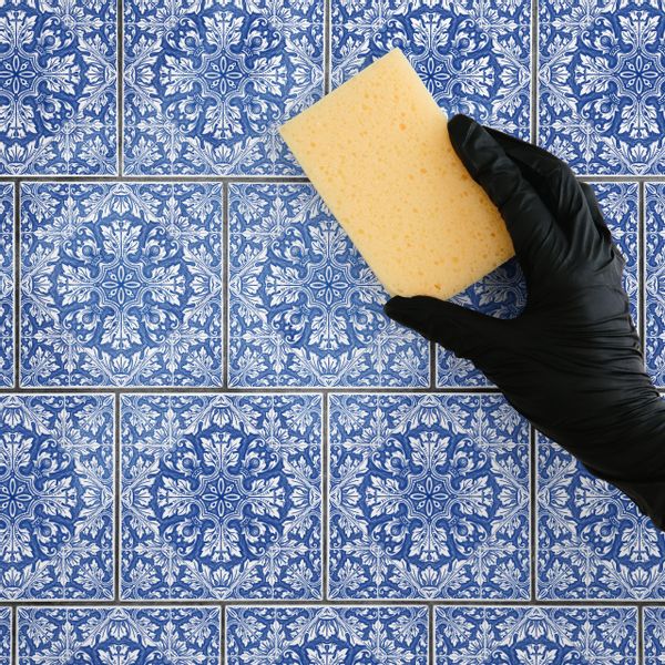 Naklejki Na Kafelki Niebieskie Klasyczne ORNAMENTY Zestaw 24 szt. 25x25 zdjęcie 3