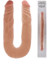Dwustronny Żylasty Penis Cielisty - Double Dong 14" 35Cm