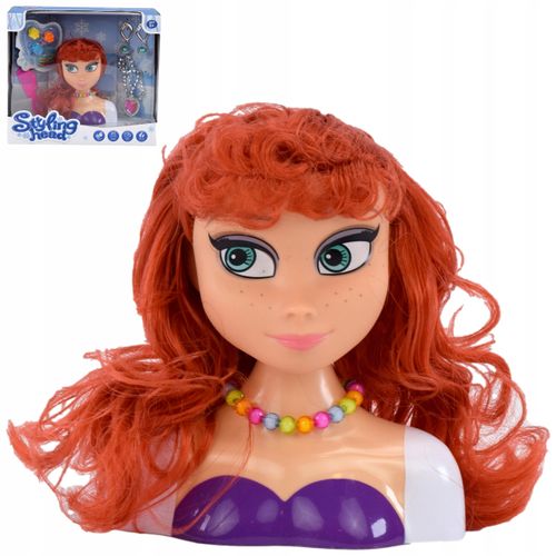 LALKA GŁOWA STYLIZACJA CZESANIE AKCESORIA DLA DZIEWCZYNKI MAKEUP na Arena.pl