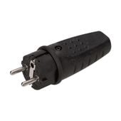 wtyczka gumowa, prosta ip44 z uziemieniem, czarna - on-ae-1315