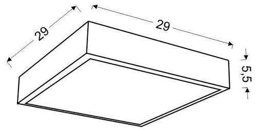 Lux plafon 29x29 16W LED 4000K biały duży ring na Arena.pl