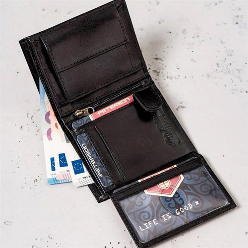 Mały, skórzany portfel męski z systemem rfid na Arena.pl