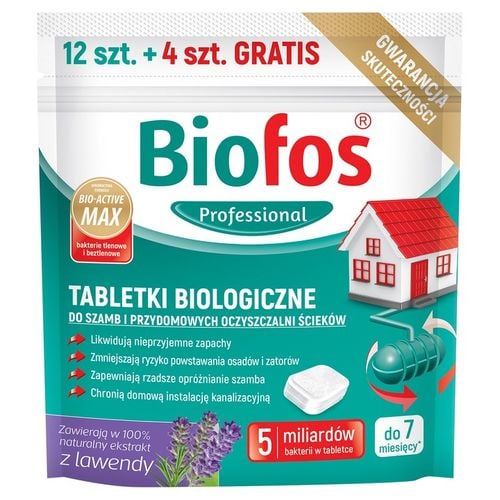 BIOFOS TABLETKI DO SZAMBA 12szt.+ 4 szt. gratis na Arena.pl