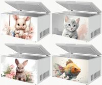 Naklejka samoprzylepna na zamrażarkę zmywarkę pralkę AKWARELOWE ZWIERZĘTA