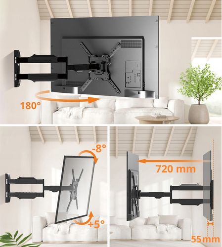 UCHWYT DO TELEWIZORA 26-55 CALI obrotowy 72cm DŁUGIE RAMIĘ wieszak TV hak na Arena.pl