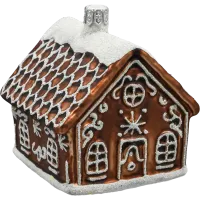 Bombka choinkowa szklana: Domek piernikowy z brokatowym lukrem