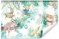 Fototapeta Do Pokoju Dziecka DŻUNGLA Zwierzątka 450cm x 300cm