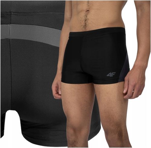 KĄPIELÓWKI 4F MĘSKIE NA BASEN PLAŻĘ SZORTY BOKSERKI SPORTOWE - CZARNY r. L na Arena.pl