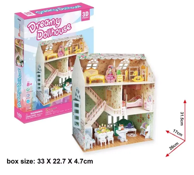 Puzzle 3D 160 elementów. Domek dla lalek zdjęcie 2