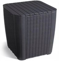 LUZON Stolik ogrodowy mały ze SCHOWKIEM SKRZYNIA NA BALKON Round wicker