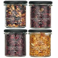 ZESTAW HERBAT NA PREZENT OWOCOWYCH HERBATA OWOCOWA MALINA WIŚNIE MIX 4X100g
