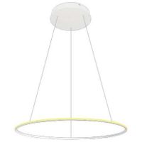 Biurowa LAMPA wisząca SLIM/000054/3000/W MDECO metalowa OPRAWA zwis LED 56W 3000K okrągły ring biały