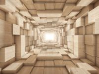 FOTOTAPETA ABSTRAKCJA TUNEL DREWNO BRĄZ DESKI