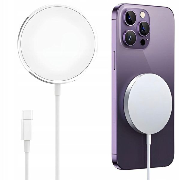 ŁADOWARKA INDUKCYJNA DO IPHONE AIRPODS DO MAGSAFE BIAŁA zdjęcie 1
