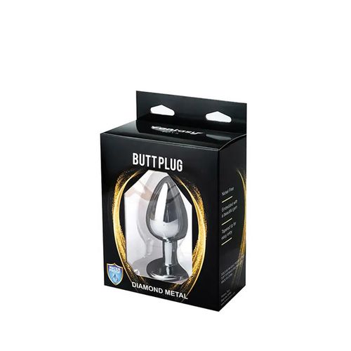 Silver Large Butt Plug With Blue Diamond na Arena.pl