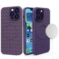 plecione etui magsafe woven case do iphone 15 pro - fioletowe