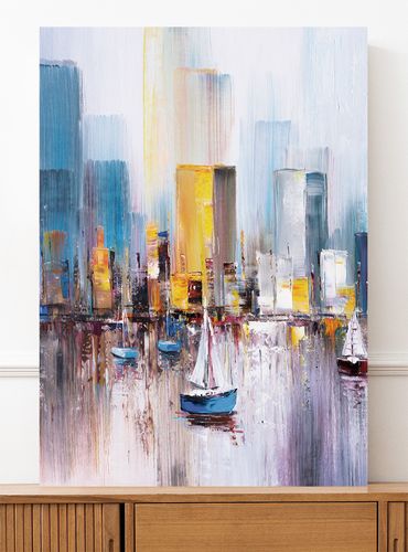 Obraz na płótnie żaglówki jacht abstrakcja 70x100 cm na Arena.pl