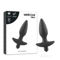 addicted toys masażer prostaty wibrujący czarny 8x14cm silikon