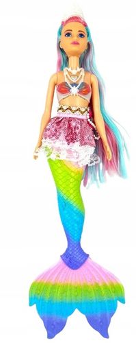 LALKA SYRENKA TĘCZOWA ARIELKA ŚPIEWA ŚWIECI 30cm + akcesoria na Arena.pl