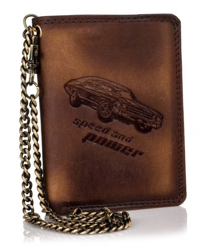 duży, skórzany portfel męski z łańcuszkiem na Arena.pl