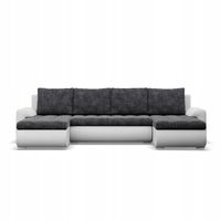 KANAPA NAROŻNIK FORESTA U DUŻY CIEMNY SZARY BIAŁY Rozkładana