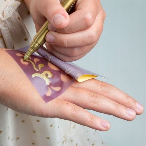 Kidea Markery Brokatowe do tatuażu z szablonami x 2 zestawy 6 kolorów na Arena.pl