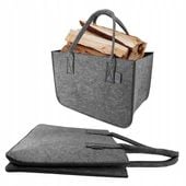 DUŻA TORBA Z FILCU KOSZ NA DREWNO torba na zakupy XXL torba VALENCIA CZARNA