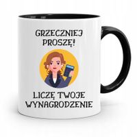 Kubek Czarny Prezent Dla Księgowej Księgowego Z Nadrukiem Ze Zdjęciem