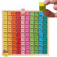 Drewniana TABLICZKA MNOŻENIA UKŁADANKA gra LOGICZNA NAUKA LICZENIA