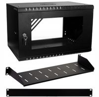 Szafa RACK 19" 6U 350mm + półka + maskownica StalFlex RC19-6U-350GBZ-LIGHT