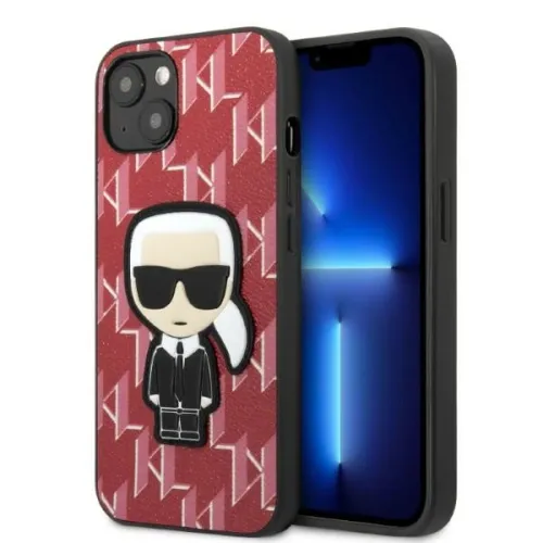 Etui Karl Lagerfeld Monogram Ikonik Patch na iPhone 13 mini - czerwone na Arena.pl