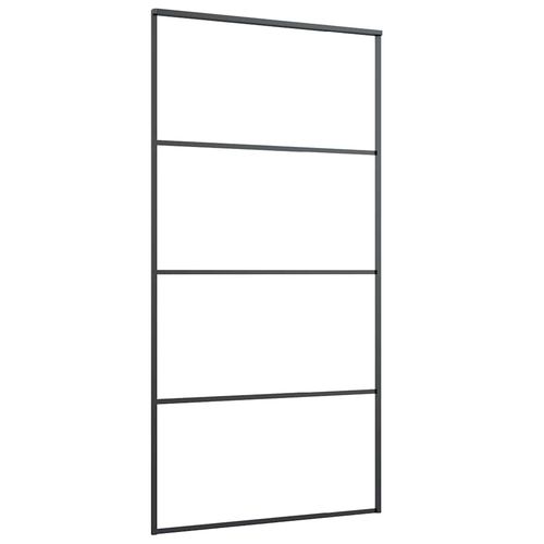 Drzwi przesuwne z zestawem okuć czarne 102,5x205 cm ESG szkło na Arena.pl