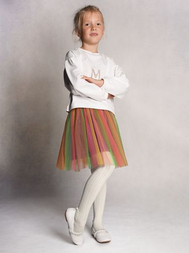 Rajstopy dziewczęce bawełniane ażurowe ecru 116-122 YOCLUB na Arena.pl