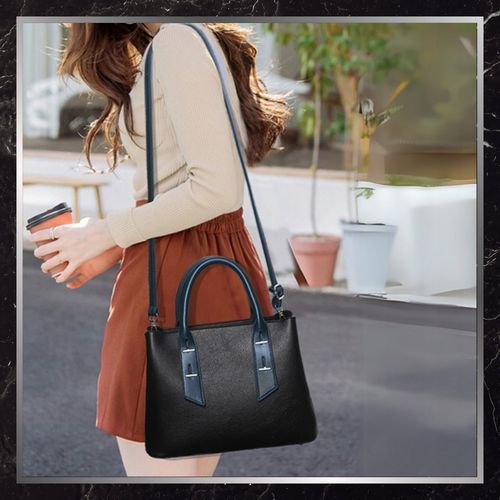 Torebka Skórzana Damska Czarna Na Ramię Torba Elegancka Pojemna Klasyczna na Arena.pl