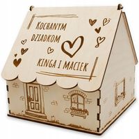 SŁODKA CHATKA PREZENT DLA NA DZIEŃ BABCI I DZIADKA domek na cukierki GRAWER