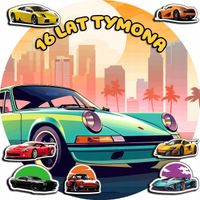 OPŁATEK NA TORT 20CM - SUPER SAMOCHODY AUTKO + IMIĘ + ! 15CM 18CM